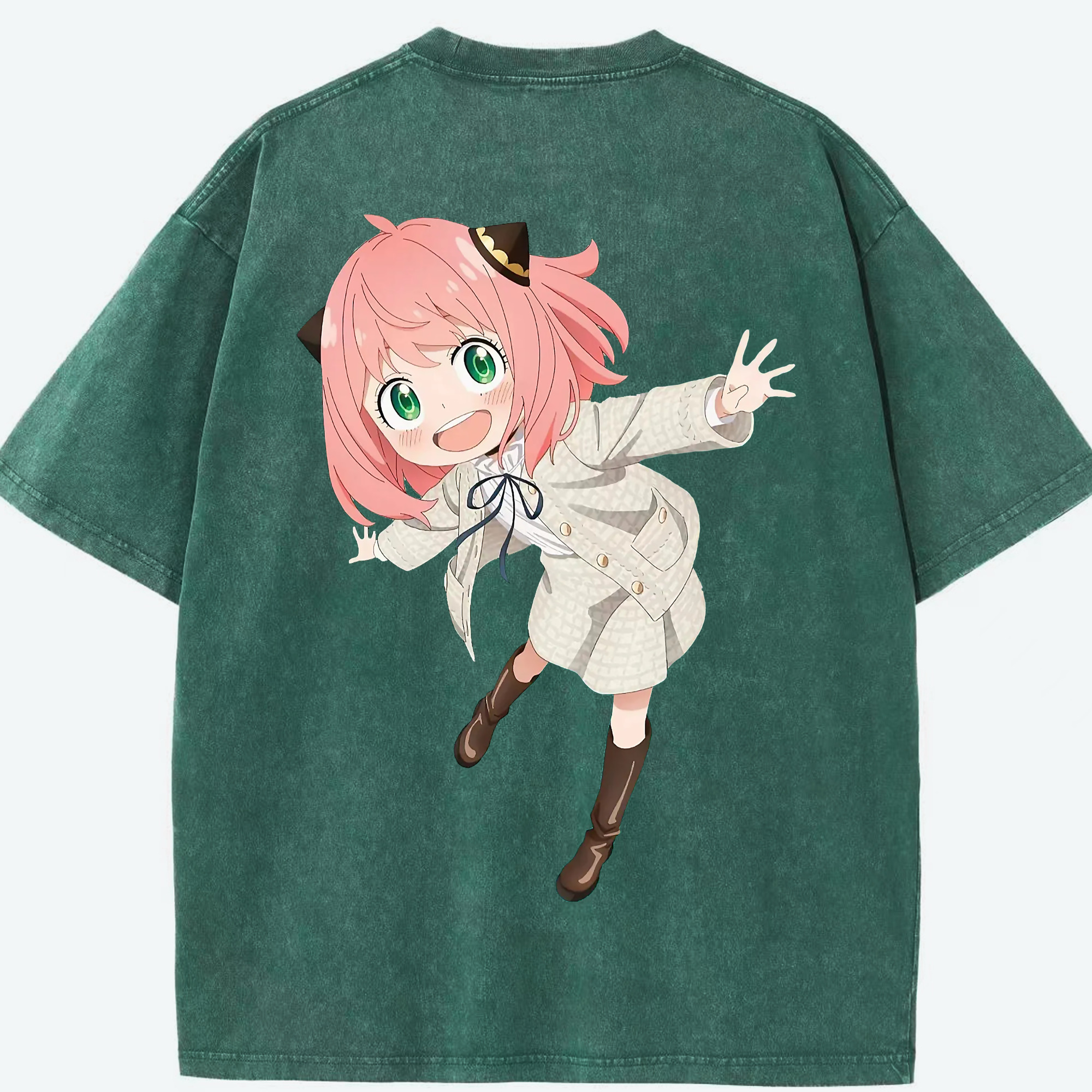 （画像用） SPY×FAMILY间谍家家酒 綿100% ヴィンテージ風 半袖Tシャツ（背面プリント）